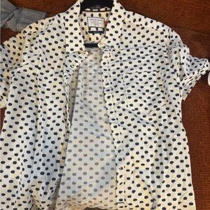 Denim & Flower White and Black Polka Dot Shirt